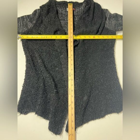 JJ Basics Women Size L Black Lagenlook Cardigan Sweater Long Sleeve Open Front - Picture 8 of 13